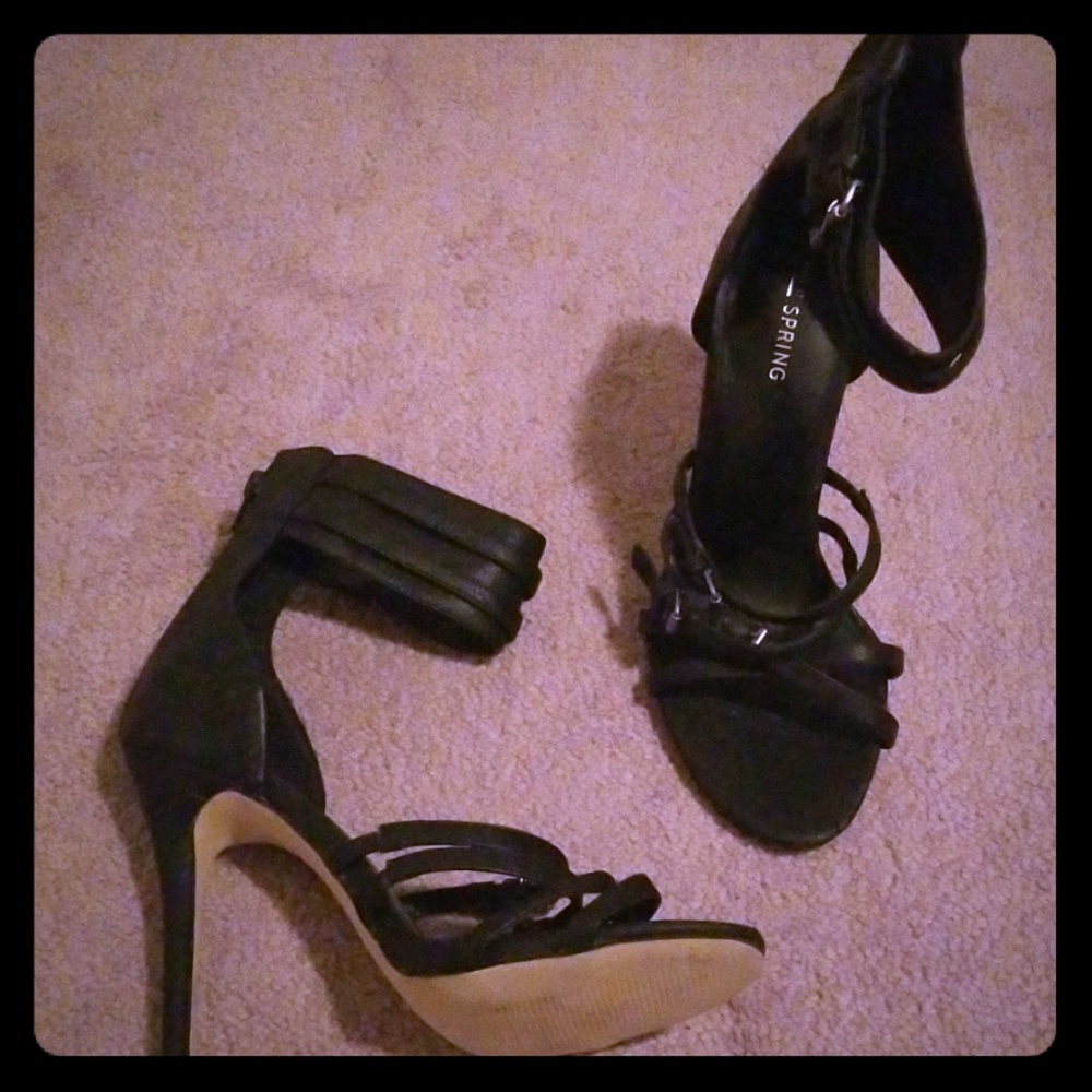 Black strappy stilettos